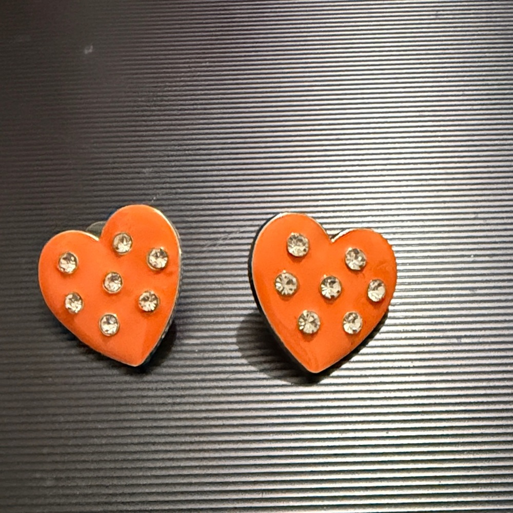 Sassy Jones Orange Heart Earrings
